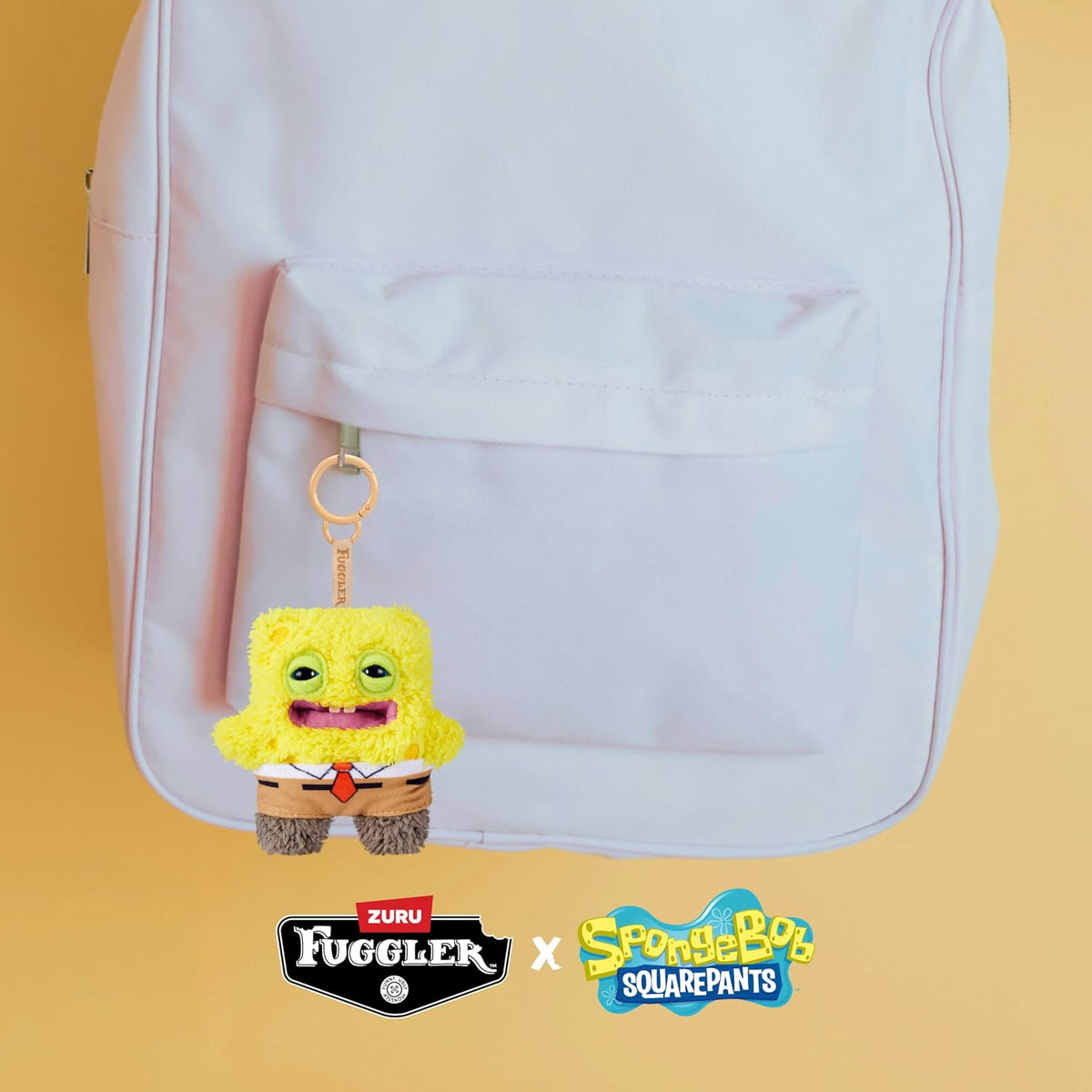 Fuggler Spongebob 5-inch Licensed Keyring Assortment 5 Pack by ZURU – Funny Ugly Monster Stuffed Animal with Human-Like Teeth, Collectible Bag Charm for Kids, Tweens, Teens, Adults