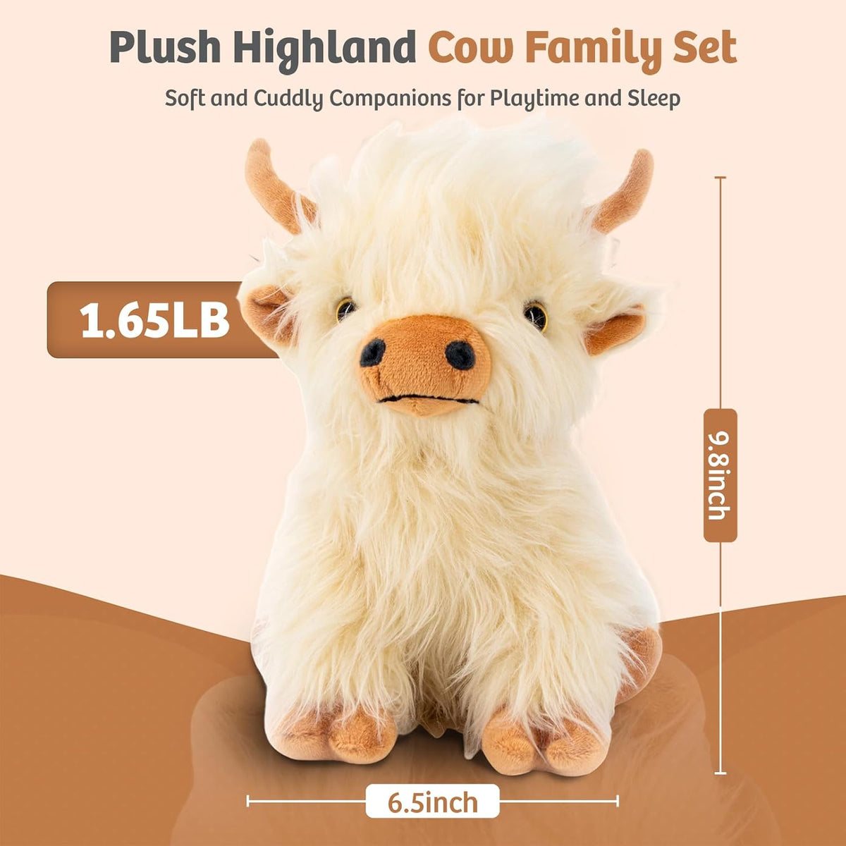 Marysun Microwavable Highland Cow Stuffed Animal - Weighted Stuffed Animal Plush, Heating Pad, Cozy Gift for Girls|Women|Kids|Elderly People, 9.8in, 1.65lb