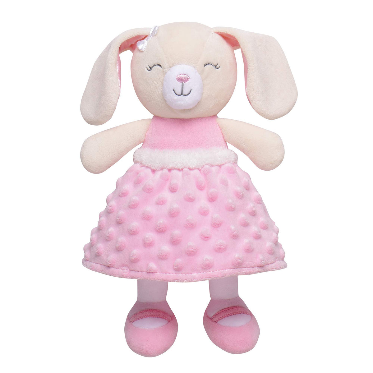 Baby Starters Plush Baby Doll with Rattle, Brunette Olivia, Pink, 9 inch