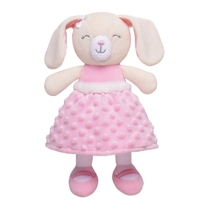 Baby Starters Plush Baby Doll with Rattle, Brunette Olivia, Pink, 9 inch