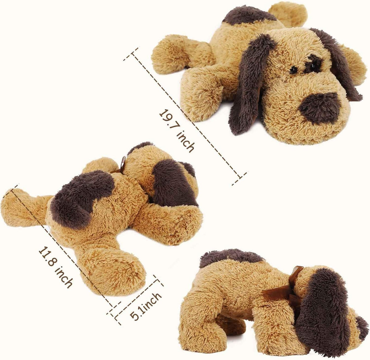 WEIGEDU Floppy Stuffed Dog Puppy Plush Toy, 20 inch, Brown