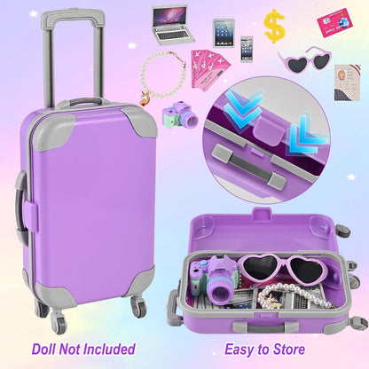 Faburo 28Pcs American 18 Inch Doll Clothes Accessories Stuff, No Doll