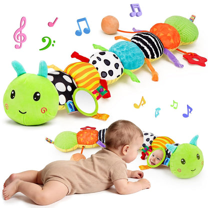 Baby Toys 0-6 Months Musical Stuffed Caterpillar Newborn Tummy Time Toys