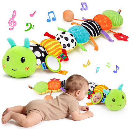 Baby Toys 0-6 Months Musical Stuffed Caterpillar Newborn Tummy Time Toys