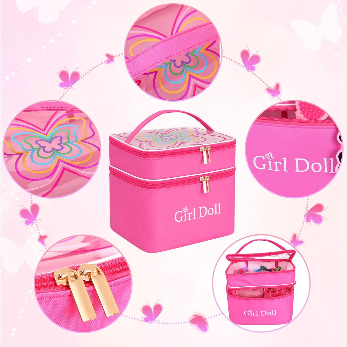 ZITA ELEMENT 18 Inch Girl Doll Clothes with Styling Tools Storage Bag kit