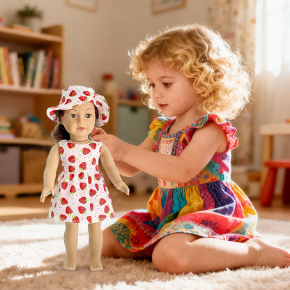 American Doll Clothes and Accessories for 18 Inch Doll, 18" Clothes Dress, Total 19 Pcs Including 8 Sets of Clothing Outfits with Shoes, Underwear, Headband, and Cap (Not Include The Doll)