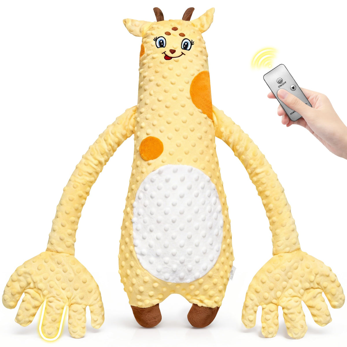 Interactive Plush Toy, Cute Animal Plush Stuffed Doll for Girls Boys, Portable Fun Play Toy for Home, Travel and Gift (Yellow Giraffe)