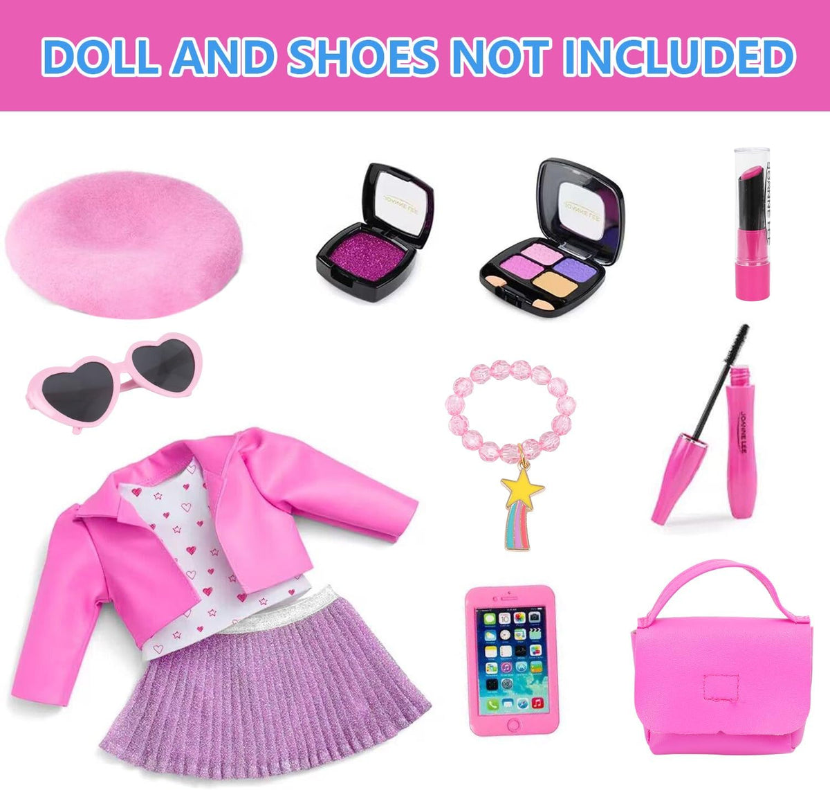 American 18 Inch Doll Makeup Accessories Clothes Tote Bag Set for 18" Dolls