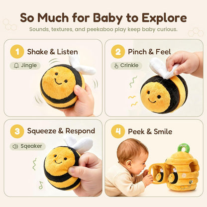 JoyCat Baby Toys 6-12 Months, Beehive Toy with 5 Sensory Bees, Baby Gift