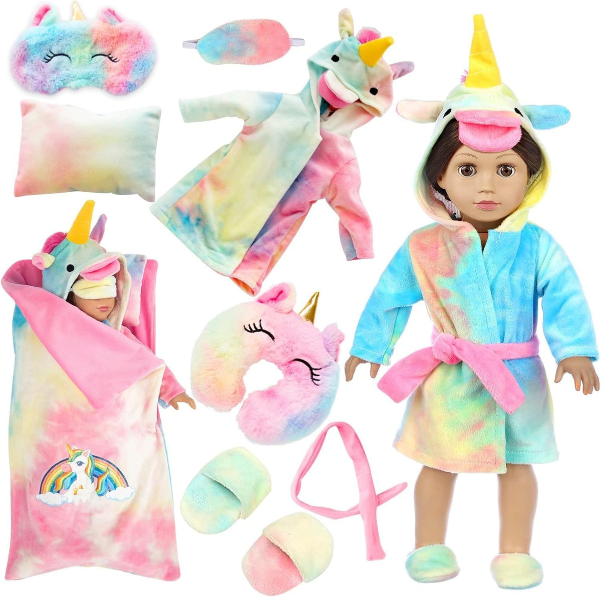 XFEYUE American 18" Doll Clothes and Sleeping Bag Accessories Outfit Set