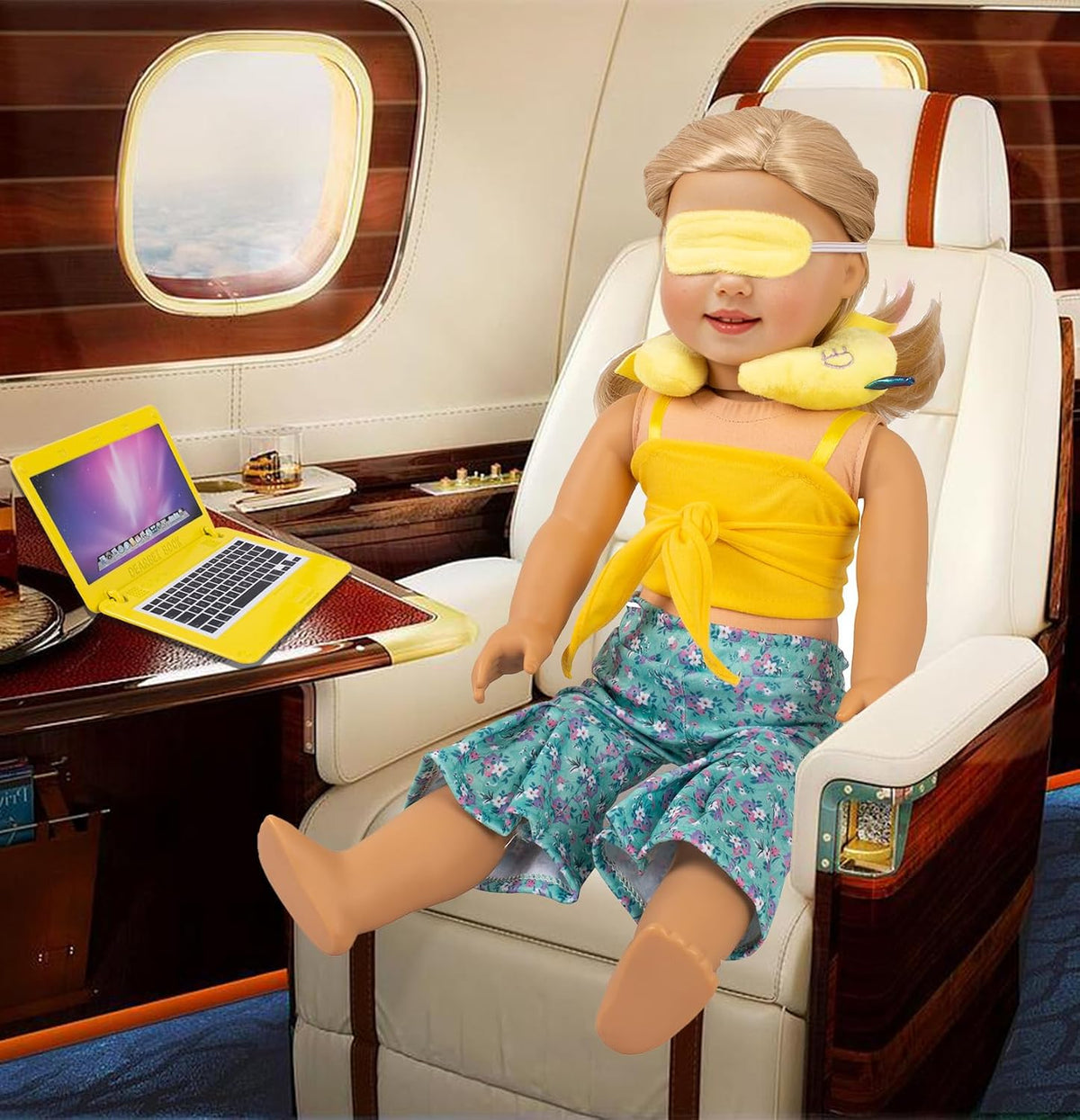 ebuddy 18 inch Doll Clothes and Accessories-Travel Suitcase Set with Fashion Outfit & Pretend Play Accessories Fit for 18" Girl Dolls (No Doll)