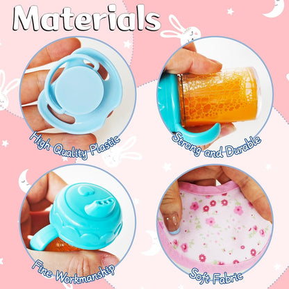 17 Pcs Baby Doll Accessories Magic Bottle set,Pretend Play Feeding Toy