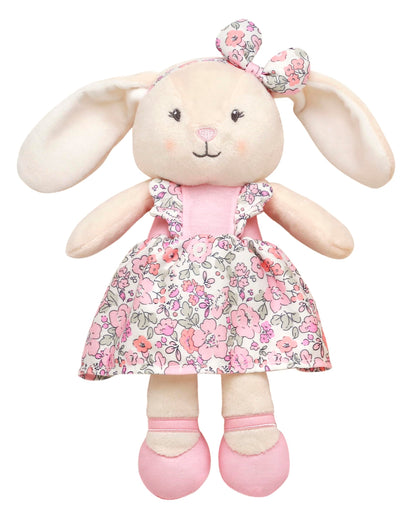 Baby Starters Plush Baby Doll with Rattle, Brunette Olivia, Pink, 9 inch