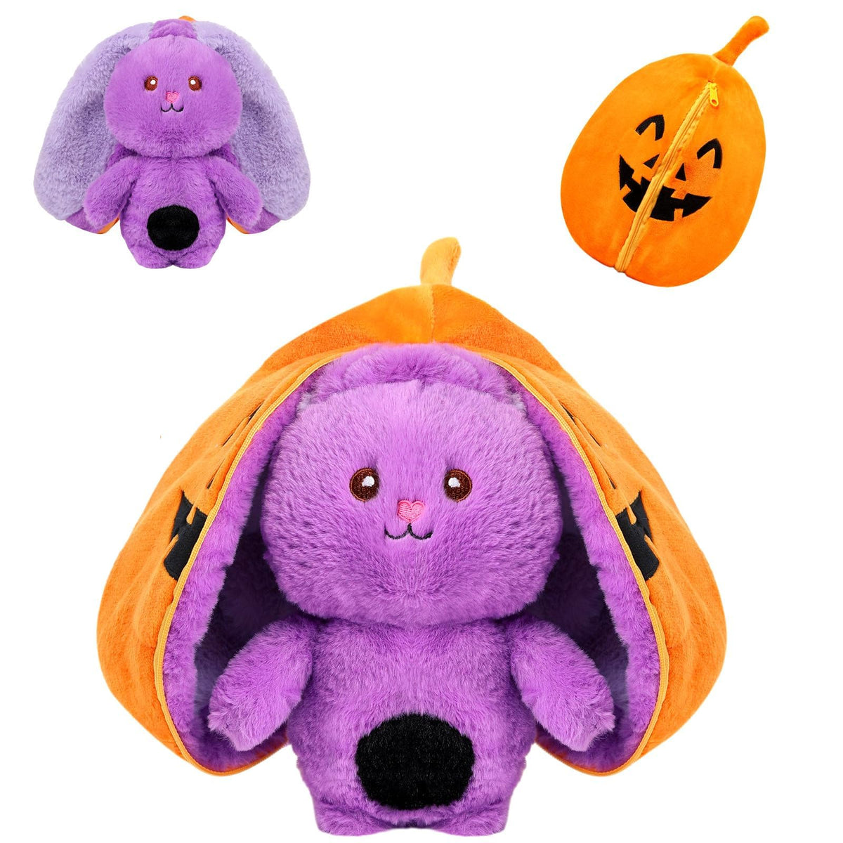 MIAODAM Strawberry Bunny Stuffed Animal,Reversible Cute Bunny Rabbit Plush