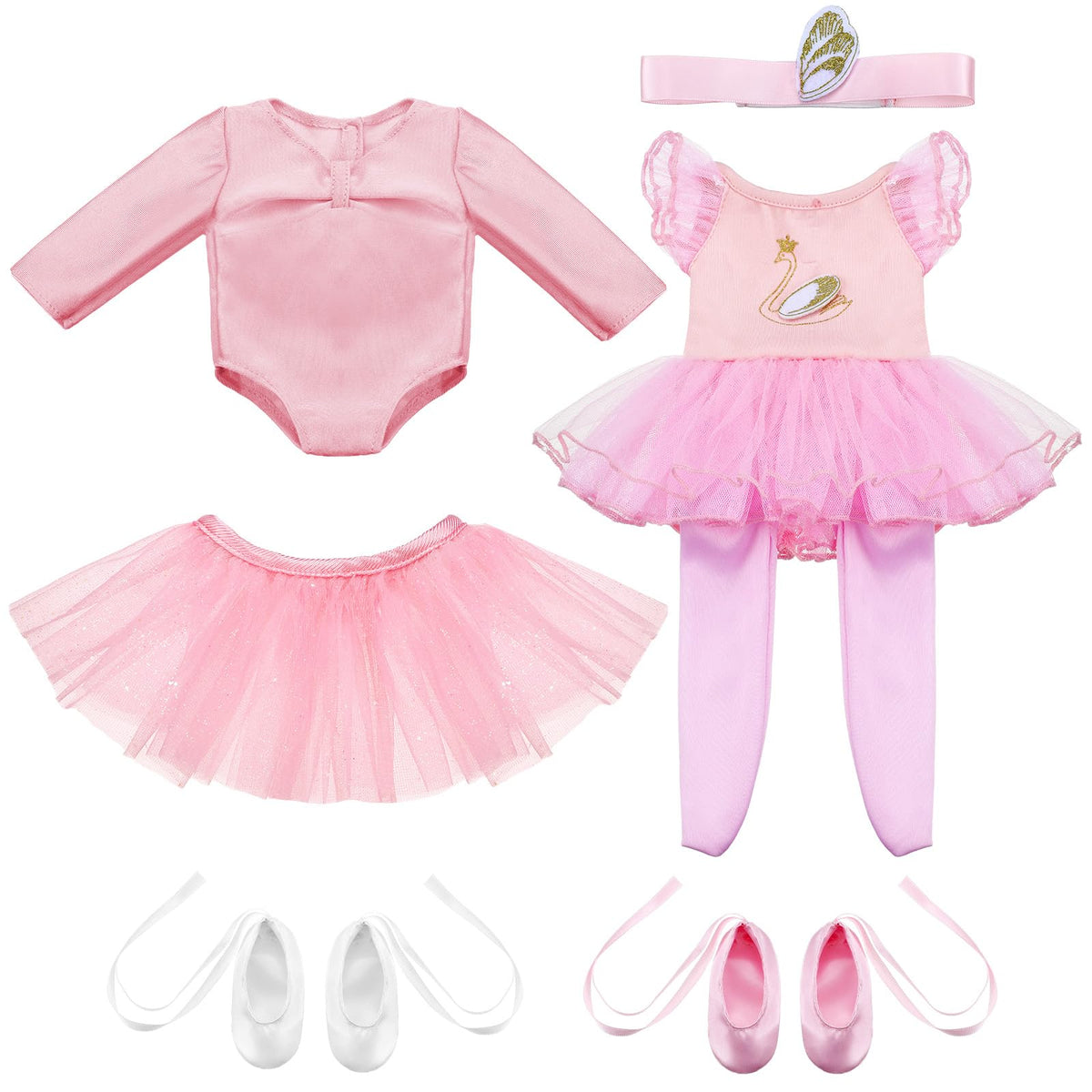 Kajaia 8 Pcs 18 Inch Doll Swimsuits Clothes and Accessories