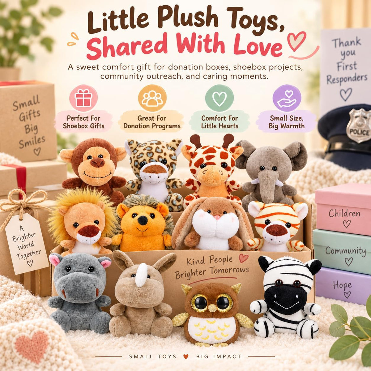 Arrozon 12 Pcs Small Stuffed Animals Bulk School Prizes Mini Stuffed Animal