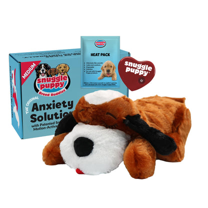 Snuggle Puppy Heartbeat Toy, Calming Comfort, Medium Breeds - Biscuit