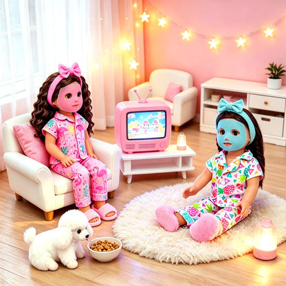 ZITA ELEMENT 18 Inch Girl Doll Clothes, Spa & Sleepover Party Accessories