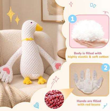 Animal Stuffed Plush Toy, 25.5" White Goose Plush Doll,Large Animal Pillow