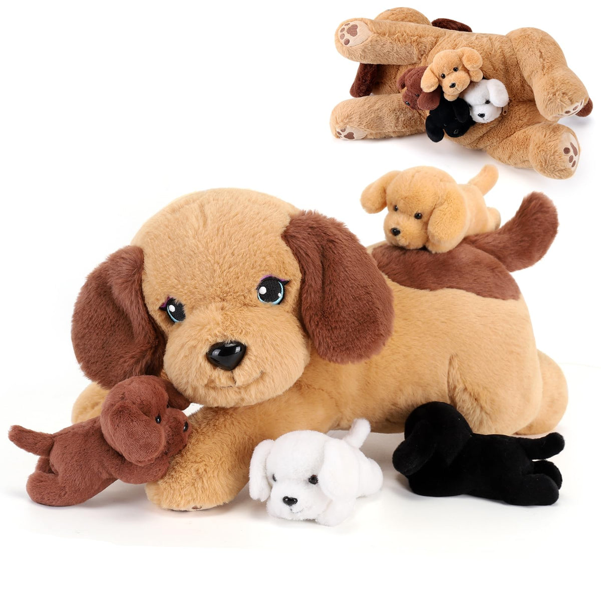 gnomantic Cat Stuffed Animals with Babies Inside, Mommy Toy for Kids