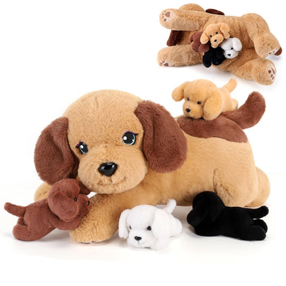 gnomantic Cat Stuffed Animals with Babies Inside, Mommy Toy for Kids