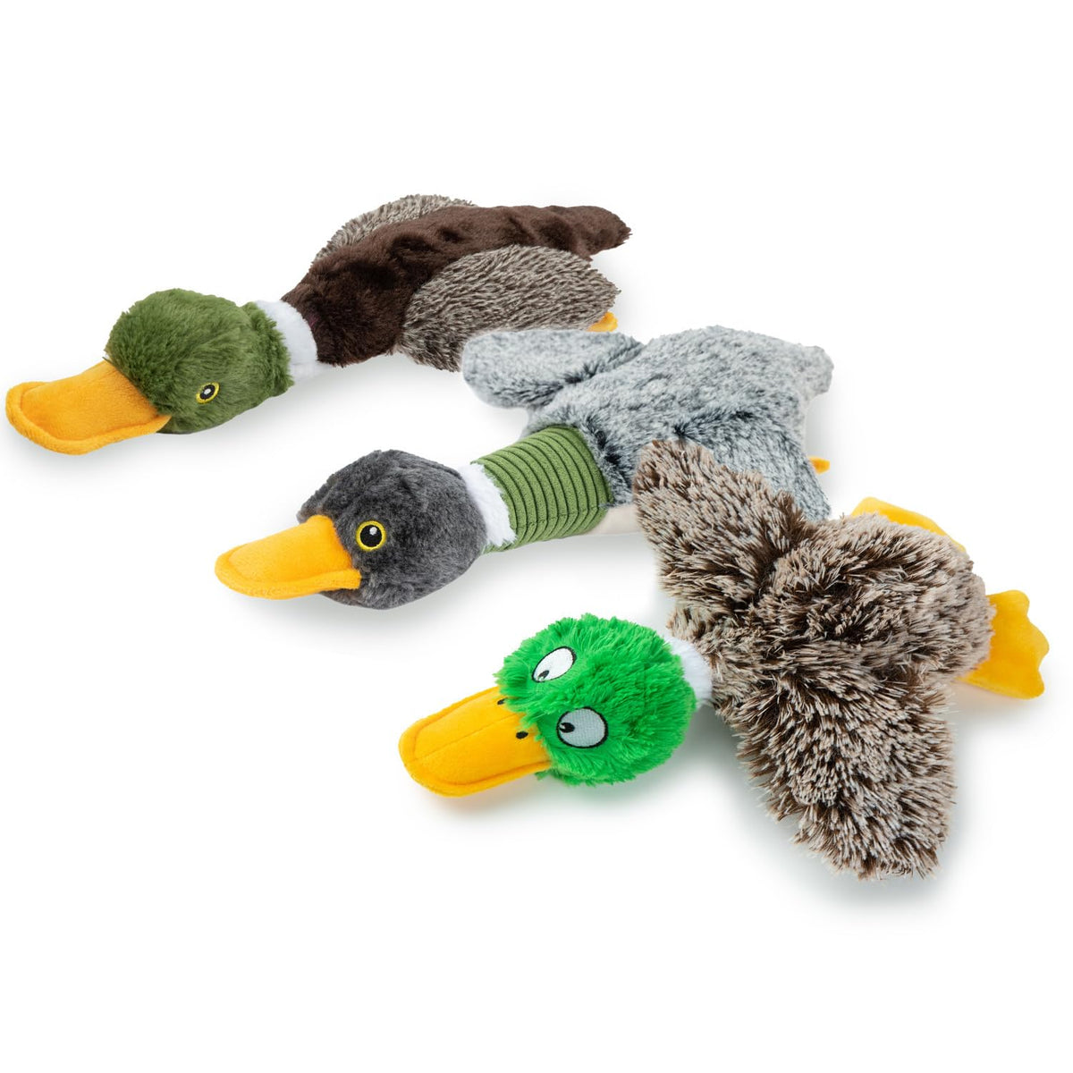 Best Pet Supplies Interactive Squeaky Dog Toy - Crinkle Duck, Yellow