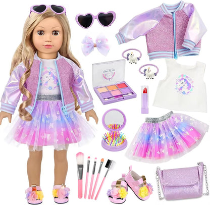 American 18 Inch Girl Doll Makeup Accessories and Clothes Sets (No Dolls)