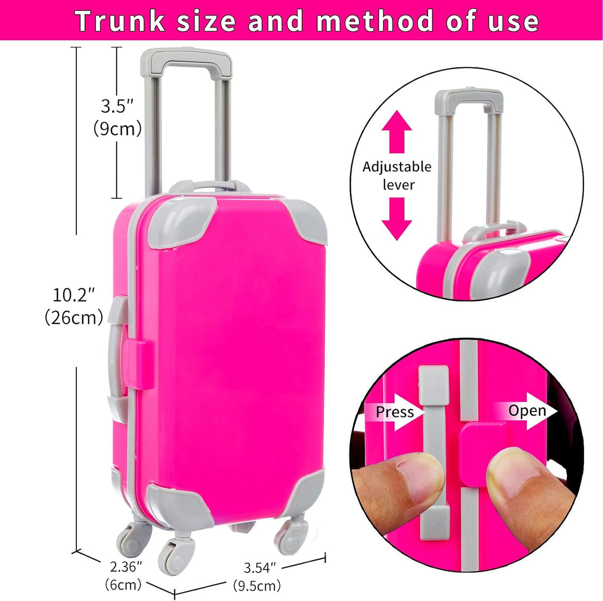 XFEYUE 23 Pcs American 18" Doll Clothes and Accessories Travel Set（No Doll