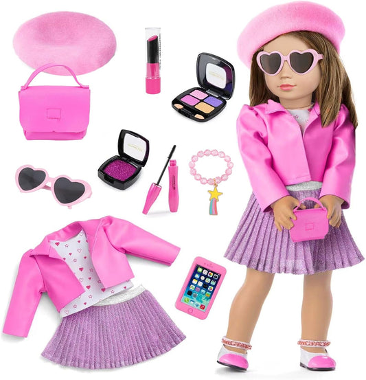 American 18 Inch Doll Makeup Accessories Clothes Tote Bag Set for 18" Dolls