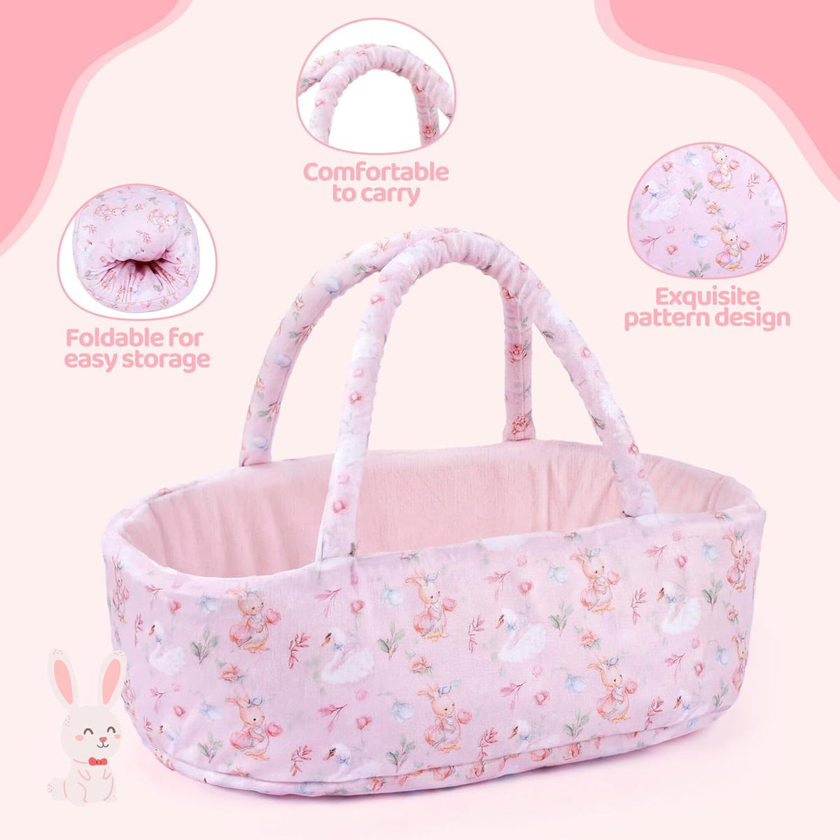 BABESIDE 8 Pcs Baby Doll Clothes Set with Bassinet for 12-15 Inch Dolls