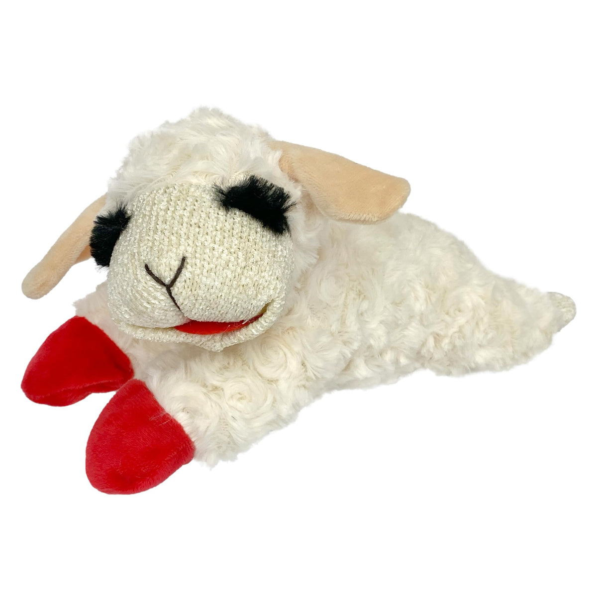 Multipet Lamb Chop Dog Plush Toy 10", Cream, 5 Squeakers