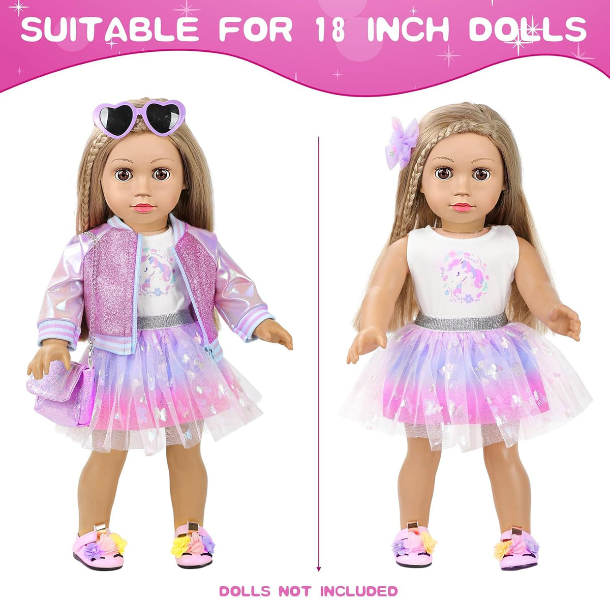 American 18 Inch Girl Doll Makeup Accessories and Clothes Sets (No Dolls)