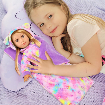 American 18" Doll Clothes and Sleep Bag Accessories Sleepover Outfit Set