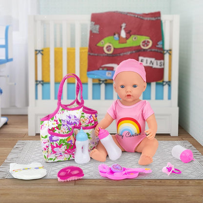 Ecore Fun 13 Piece Baby Doll Accessories Feeding and Caring Set
