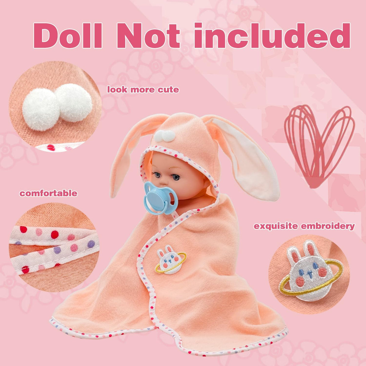 Baby Doll Accessories Magic Bottle Set - 13 Pieces Doll Feeding Pretend Playset with Disappearing Milk & Juice Bottles, Pacifiers Bowl and Bath Towel Doll Bottle Toys set Gift for Kids Girls Ages 3+
