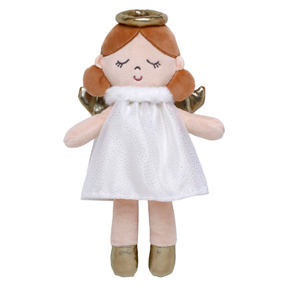 Baby Starters Plush Baby Doll with Rattle, Brunette Olivia, Pink, 9 inch