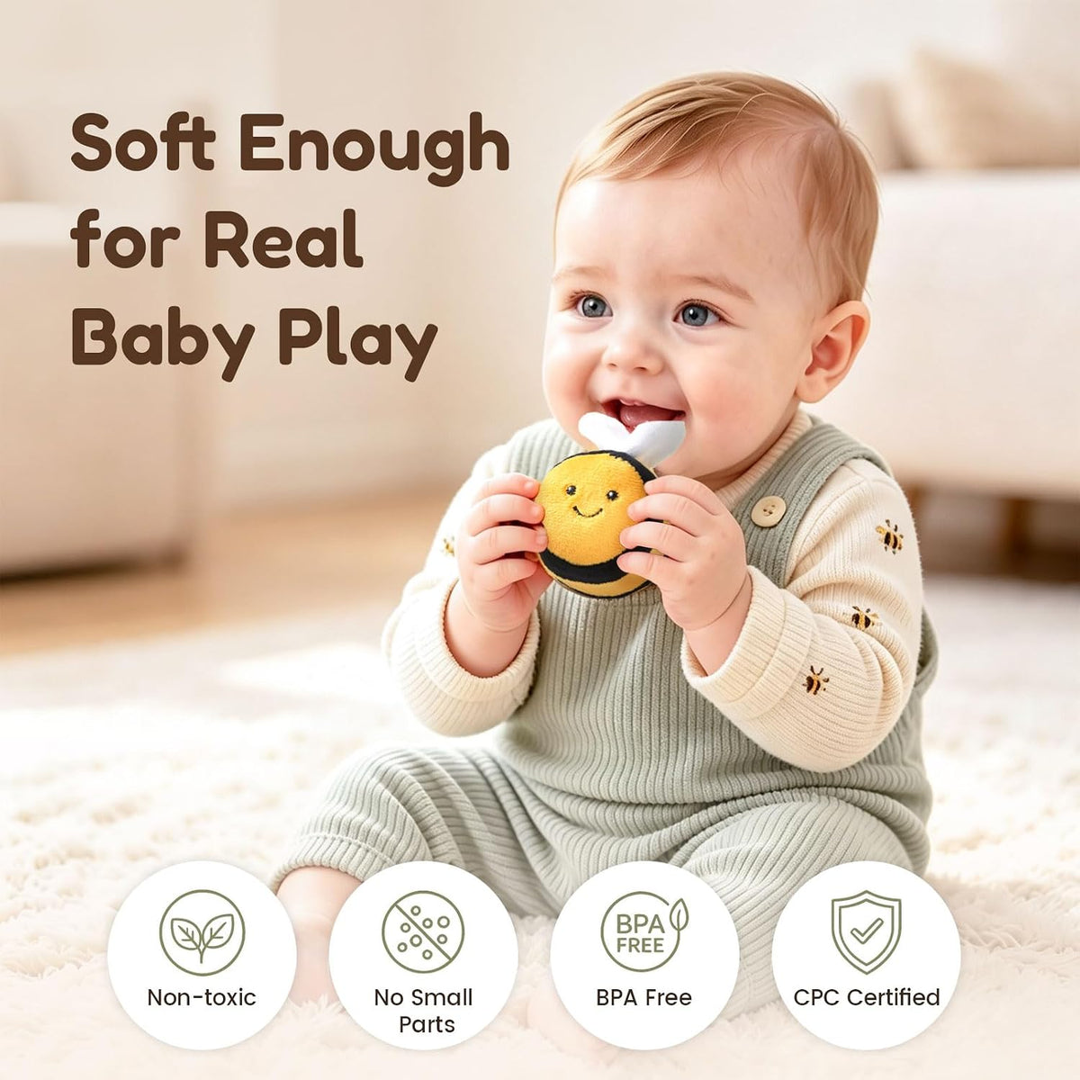 JoyCat Baby Toys 6-12 Months, Beehive Toy with 5 Sensory Bees, Baby Gift
