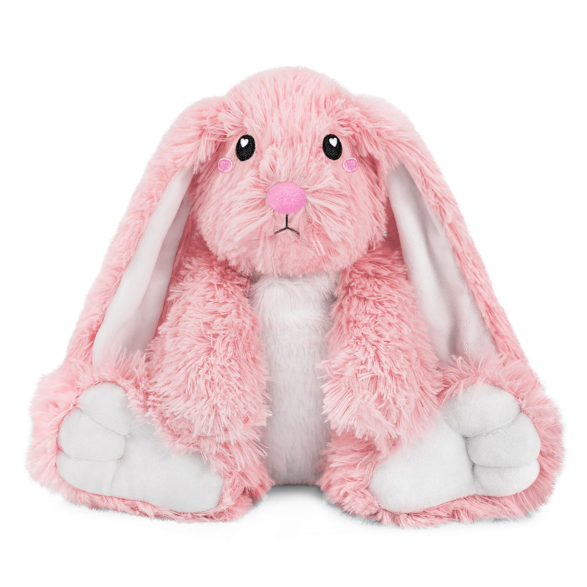 Bunny Microwavable & Weighted Stuffed Animals - 1.5 Lbs Unscented Heating Pad for Period Cramps Pain Relief and Anxiety, Cute Bunny Plush Toys Gifts for Women Girls Adults and Kids by Happy Fuel