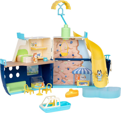 BLUEY Cruise Ship Playset with Slide, 15+ Accessories, 2 Figures