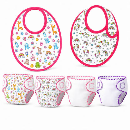fash n kolor My Sweet 13-Piece Doll Feeding & Diaper Bag Set – Magic Disappearing Milk Bottles, Diapers, Bibs, Pacifiers & Accessories – Pretend Play Doll Care Kit with Carrying Bag for Girls