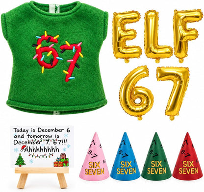 Christmas Elf Countdown Accessories Kit Funny December 6th 7th Theme Decor