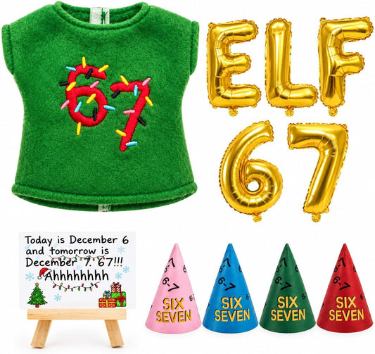 Christmas Elf Countdown Accessories Kit Funny December 6th 7th Theme Decor