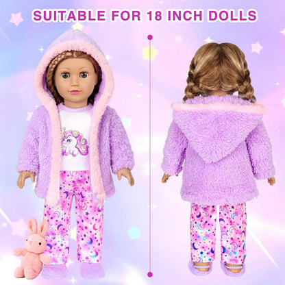 American 18 Inch Doll Clothes and Sleep Bag Accessories Pajama Set(No Doll)