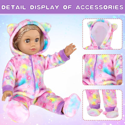 American 18" Doll Clothes and Sleep Bag Accessories Sleepover Outfit Set