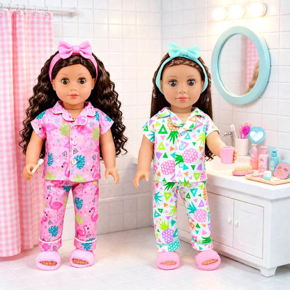 ZITA ELEMENT 18 Inch Girl Doll Clothes, Spa & Sleepover Party Accessories