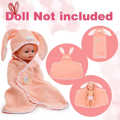 Baby Doll Accessories Magic Bottle Set - 13 Pieces Doll Feeding Pretend Playset with Disappearing Milk & Juice Bottles, Pacifiers Bowl and Bath Towel Doll Bottle Toys set Gift for Kids Girls Ages 3+