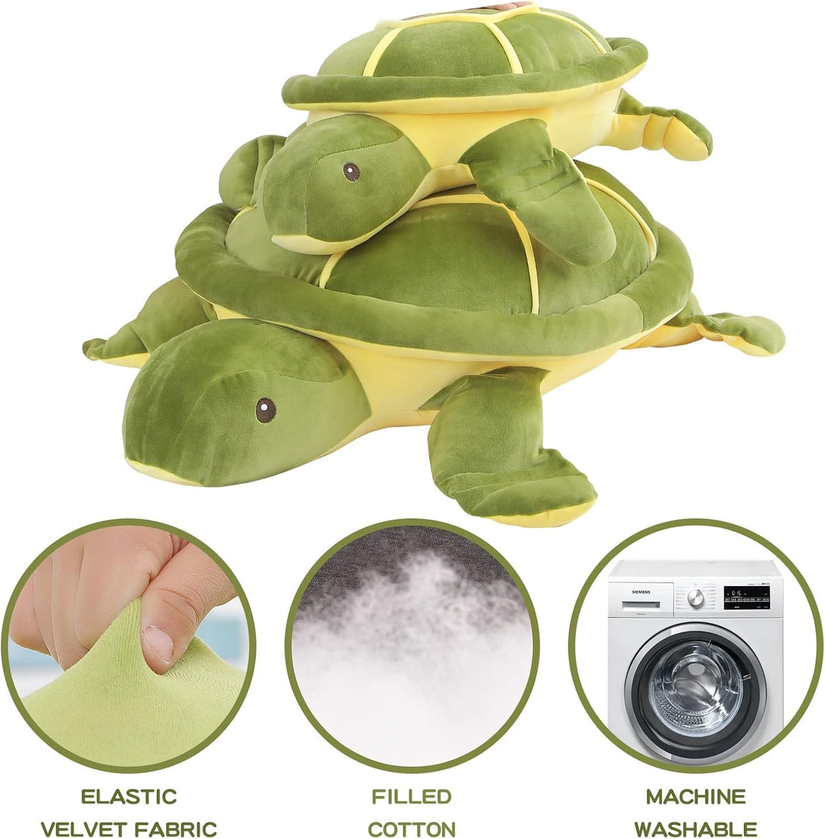 Dalmao 28 Inch Big Sea Turtle Stuffed Animals, Cute Giant Large Jumbo Soft Plush Toys, Ocean Green Turtle Plushie Body Pillow, Gifts for Kid Boys, Girls, Girlfriend, Birthday