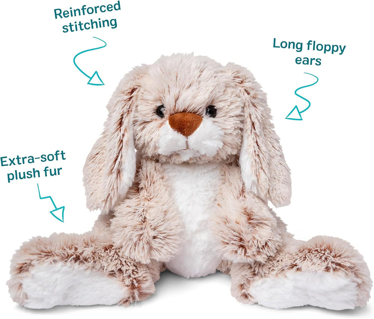 Melissa & Doug Burrow Bunny Stuffed Animal Plushie with Big Feet, Floppy Ears & Fluffy Tail, Adorable Pretend Play Toddler Toys for Girls & Boys 3+
