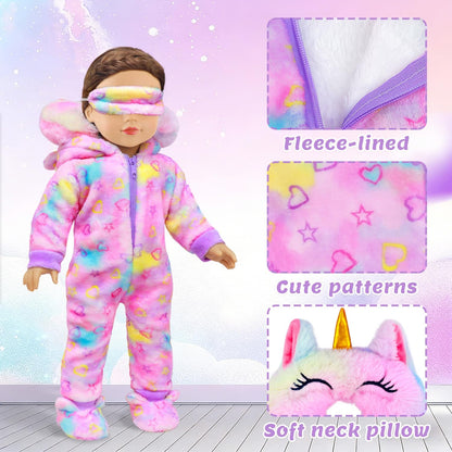 Ecore Fun 18 Inch Doll Clothes & Sleeping Bag Set, Fits American Style Doll