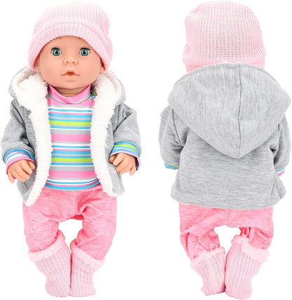 5 PCS Baby Doll Clothes & Accessories for 14-16 inch Baby Dolls